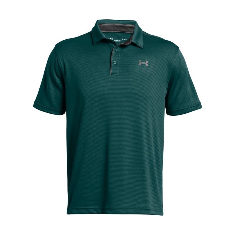 Under Armour Men's Tech Golf Polo, (449) Hydro Teal / / Pitch Gray, Small Tall
