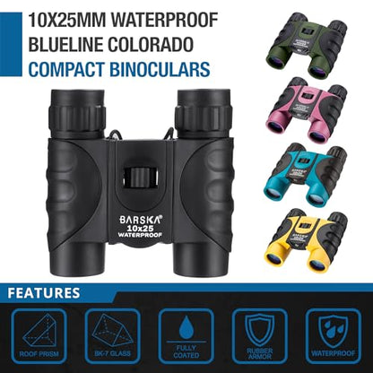 Barska AB12418 10x25 Waterproof Binocular, Pink, 10x25mm