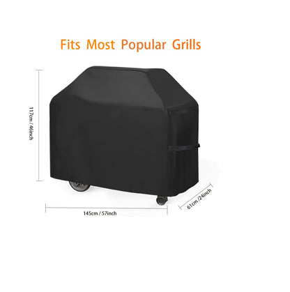 BBQ Cover Heavy Duty Large Waterproof, 3-4 Burner Gas BBQ Covers, Outdoor Barbecue Grill Cover PVC Coating Dust Protection, UV Protection with Storage Bag(145 x 61 x 117CM)