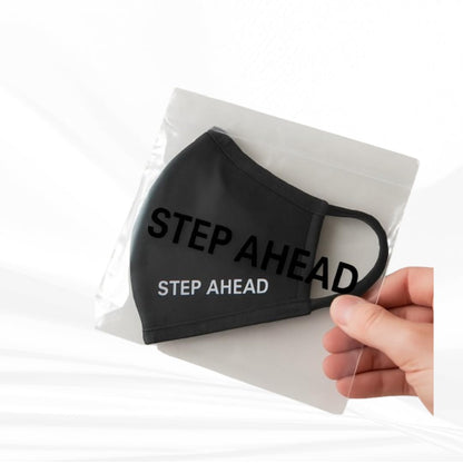 Step Ahead ® | 5 Pack Triple Layer Cotton Black Face Mask (Pack of 5) Unisex Reusable Fashion Washable | Nano Mesh Water Repellent Layer- Protects from Dust, Pollution, Droplets