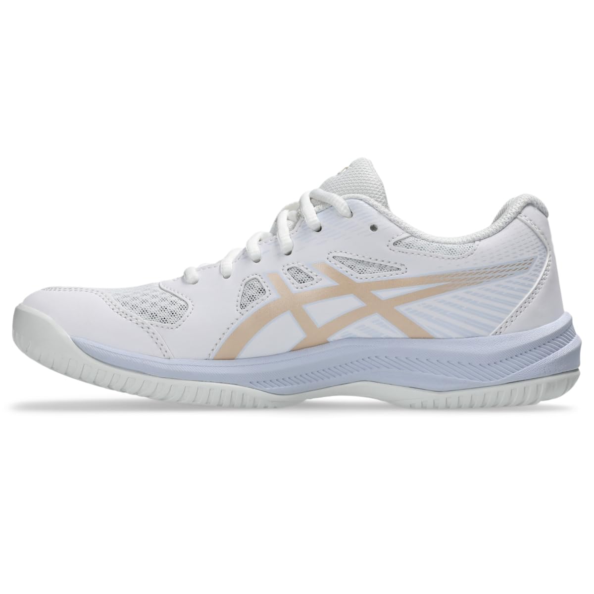 ASICS Women's Upcourt 6 Volleyball Shoes, 9, White/Champagne