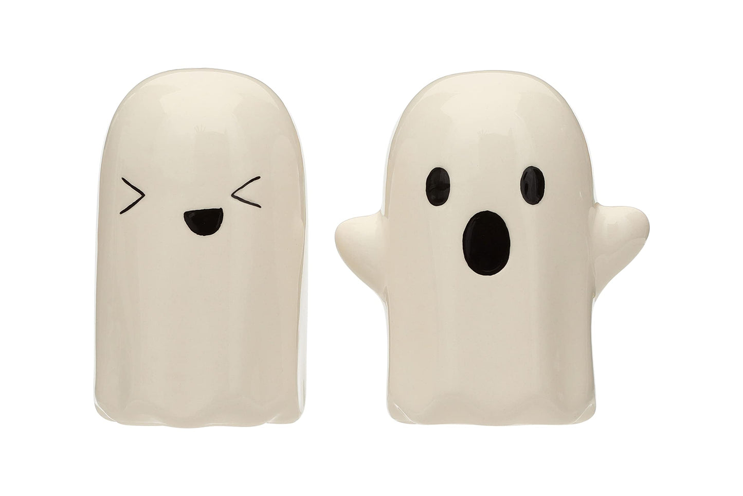 Pearhead Ceramic Ghosts Salt & Pepper Shakers, Halloween Accessory For The Home and Kitchen, Must Have Fall Décor, Set of 2