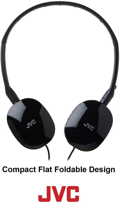 JVC Flats On-Ear Wired Headphones - Flat Foldable Design - 30mm Driver for Powerful Sound - Soft Ear-Pads for Comfort – Steel Headband - Lightweight & Portable - PC/Laptop/Gaming - 3.5mm Slim Plug