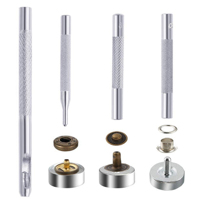 Caydo 400 Set 4 Style Snap Fasteners Kit Including Leather Rivets, Eyelets, Grommets, Binding Screws, Snap Buttons Press Studs kit with Fixing Tools for Thin Leather, Jacket, Jeans Wear