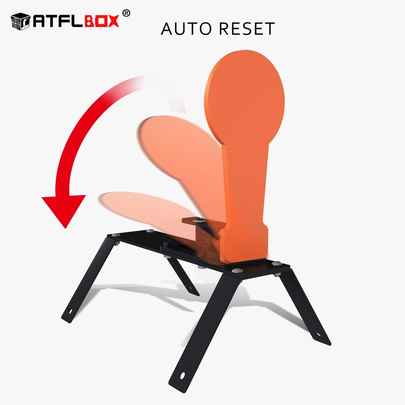ATFLBOX 3/8" AR500 12.8'' Classic Popper Steel Shooting Target with Stand, 6'' Plate Auto Reset Target for Shooting Range, Suitable for Pistol, Rifle, Handgun, Shotgun, Rimfire