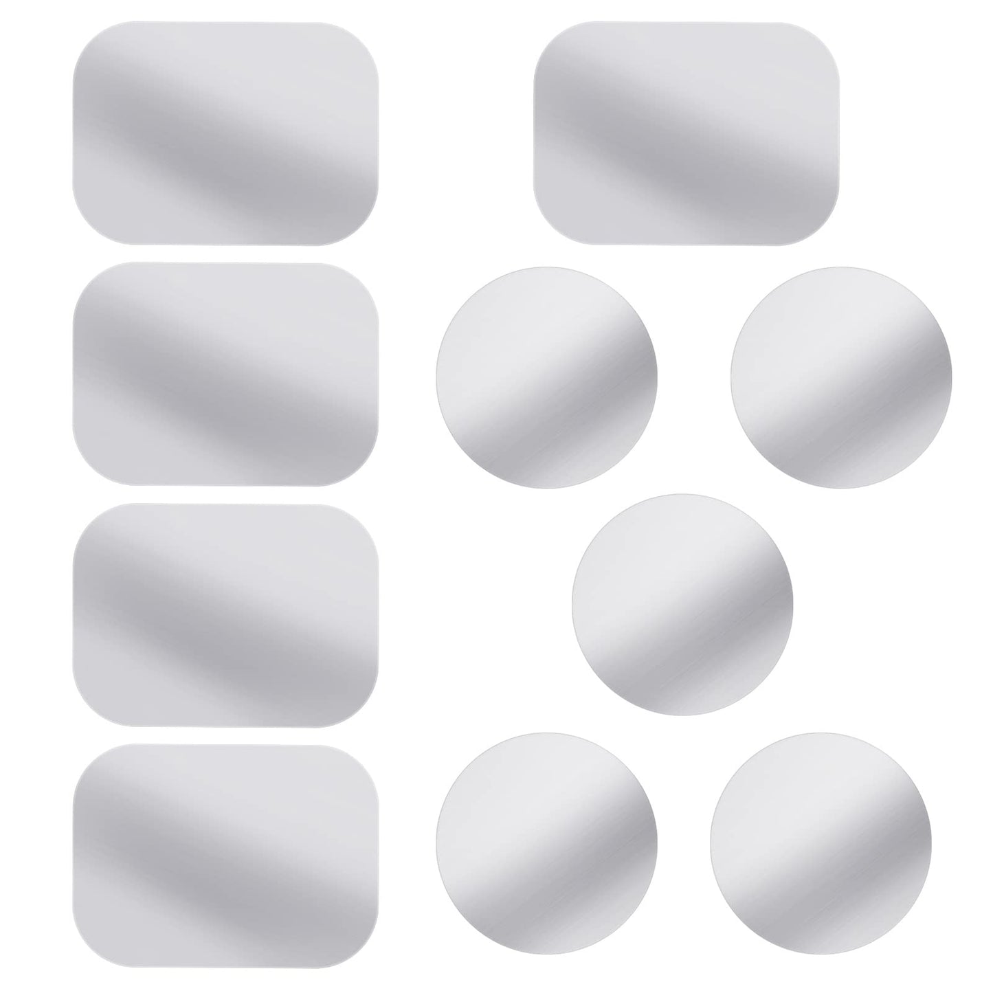 (10 Pieces Replacement Mount Metal Plates for Magnetic Car Phone Mount Holder with Extra Strength Hold, Universal Metal Plate for All Magnetic Car Mounts Black & Silver