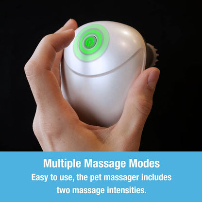 Handheld Pet Massager for Dogs and Cats by Tilcare - Electric Massage Tool - Head and Back Scratcher for Relieving Tension with Four Rotating Massage Heads