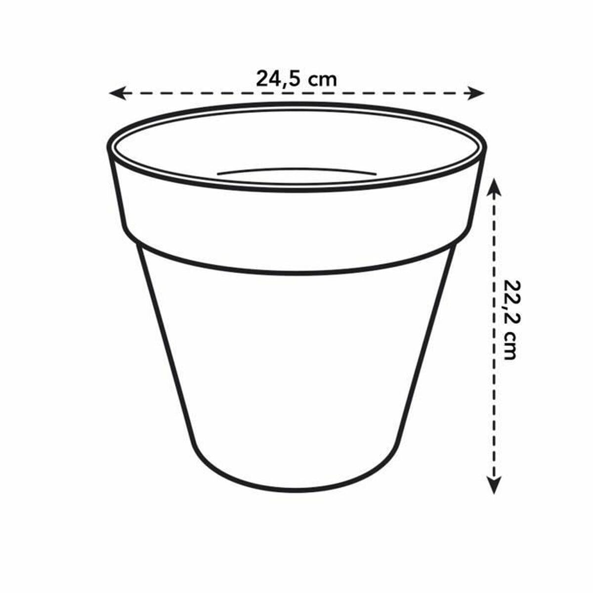 elho Loft Urban Round 25 - Large Plant Pot Outdoor - 100% Recycled Plastic - Ø 24.5 x H 22.0 cm - Yellow/Ochre