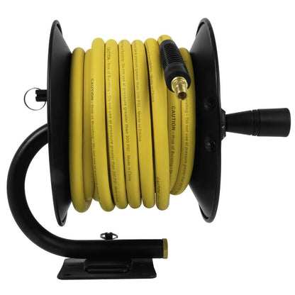 DEWALT Manual Air Hose Reel, 3/8 in. x 50 ft. Oil and Kink Resistant Air Hose with 4 ft. Lead, Essential Home Improvement Tool for Efficient Hose Management and Connectivity