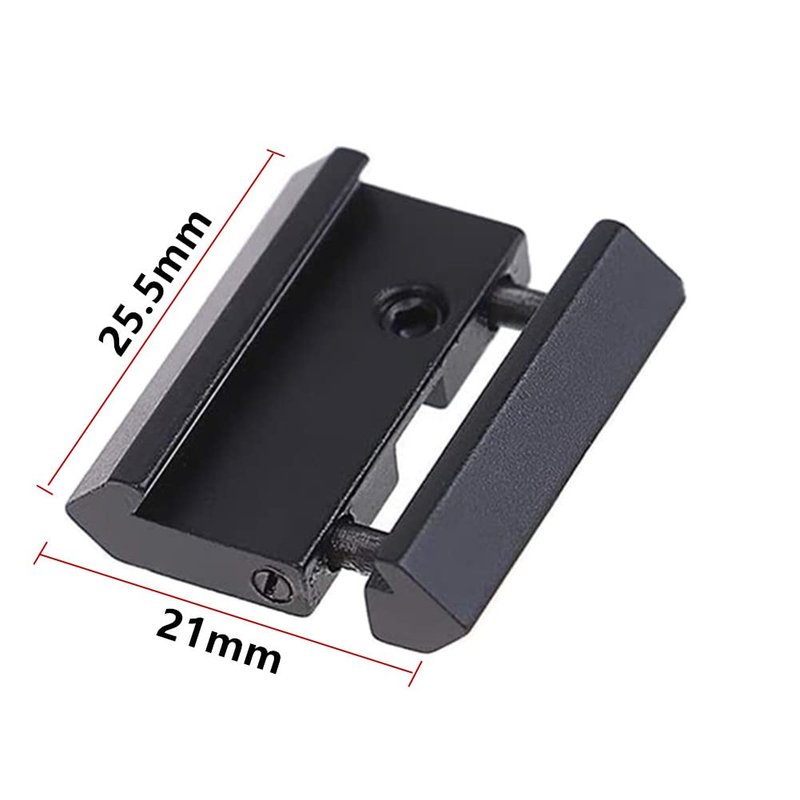 CAJOAUIS 2pcs 11mm Dovetail to 20mm Picatinny Weaver Low Profile Snap-in Rail Adaptor for Rifle Scope