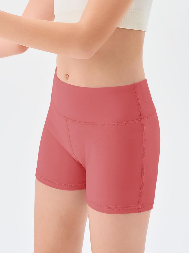 Haloumoning Girls Athletic Shorts Kids High Waisted Yoga Dance Biker Shorts Comfy Gymnastics Shorts 5-14Y