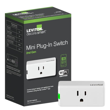 Leviton Decora Smart Switch, Wi-Fi 2nd Gen, Neutral Wire Required, Works with Matter, My Leviton, Alexa, Google Assistant, Apple Home/Siri & Wired or Wire-Free 3-Way, D215S-1RW, White