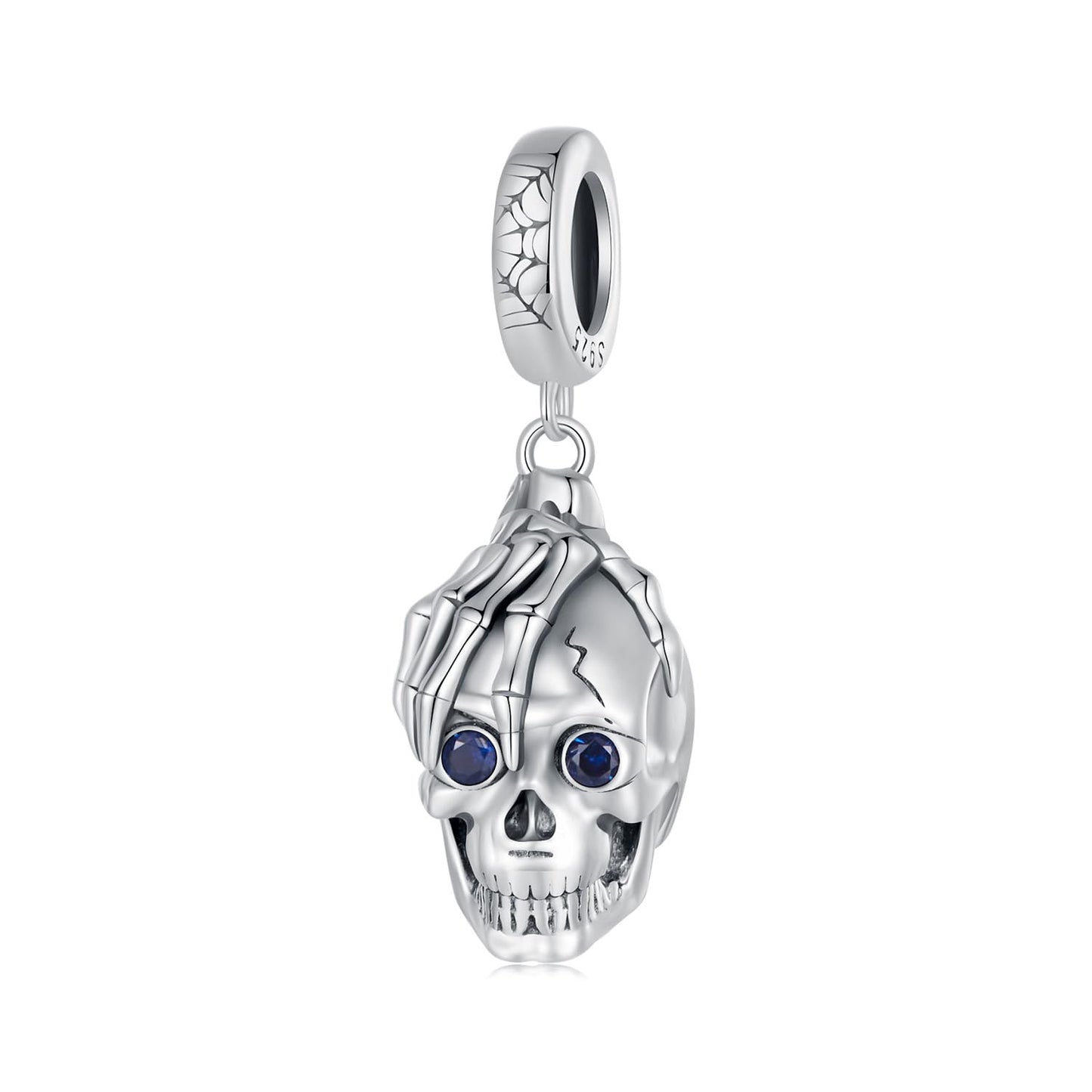 RUKYF 925 Sterling Silver Skull Charms for Bracelet and Charm Necklaces,Womens Bead Charms for Jewelry Making Gift for Women,Halloween Day, Christmas Day,Graduations