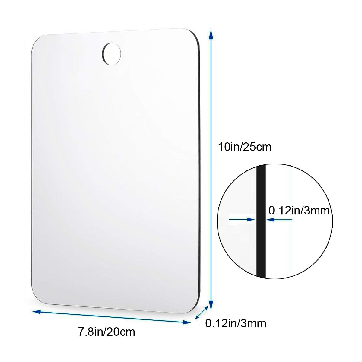 Deluxe Large Shower Mirror Fogless Shaving Mirror (11 inX7.8 in) Anit-Fog Shave Mirror Fog-Free Wall Hanging Mirror Bathroom Mirrors whit 1 Hook