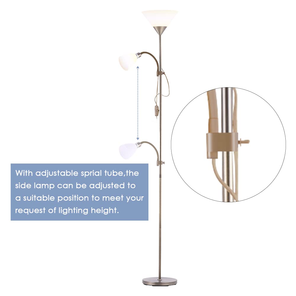 INMOZATA Standard Lamps Living Room, Uplighter Floor Lamp, Modern Mother & Child Tall Floor Lamp for Living Room, Bedroom, Lounge, Office(Bronze)