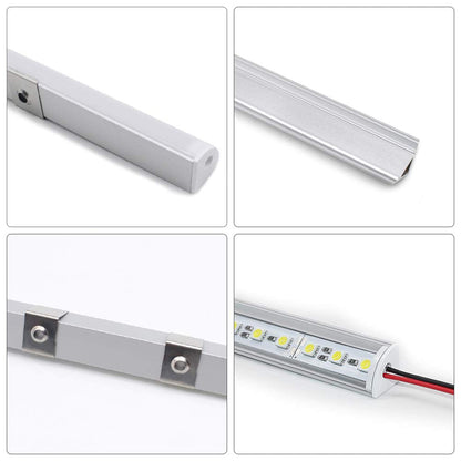 Jirvyuk Led Aluminum Profile, 6 Pack 1m/3.3ft V Shape LED Channel, Led Diffuser, Aluminum Extrusion for LED Strip Lights with Cover, End Caps and Metal Mounting Clips (Milky White)