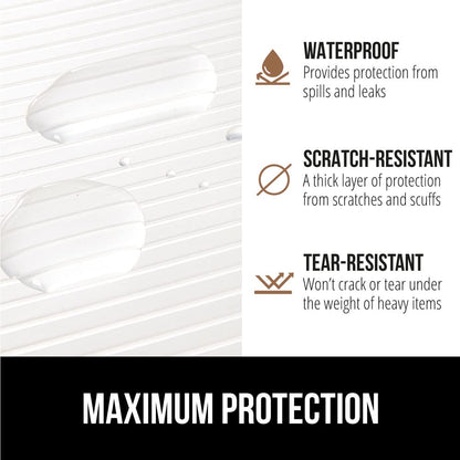 GORILLA GRIP DuraGuard Shelf Liner, Non-Adhesive Cabinet Liners for Kitchen Drawers, Shelves, Refrigerator, Pantry Storage, Bathroom Closet, Durable Waterproof BPA Free Ribbed Plastic, 12x20 Clear