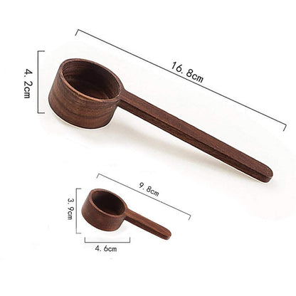 Coffee Spoons, Wooden Tablespoon Scoop, Wooden Coffee Ground Spoon, Measuring for Ground Beans or tea, Soup Cooking Mixing Stirrer Kitchen Tools Utensils, 1 Wooden Tea Scoop (Walnut Wooden 3.86 in）