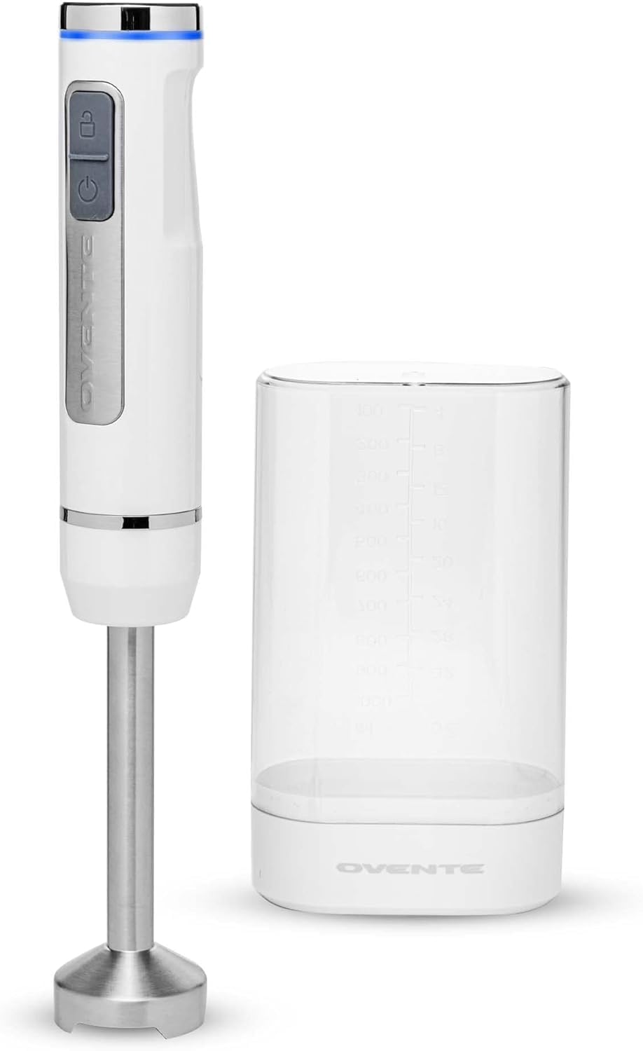 OVENTE Immersion Hand Blender, 300W Electric Handheld Portable Stick Mixer with 2 Mixing Speed and Stainless Steel Blades for Effortless Blending Smoothies, Shakes, Puree or Baby Food, Red HS560R