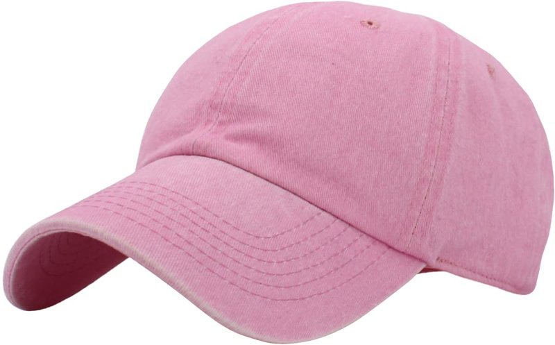 KB-PG-Low Washed Pink Original Classic Low Profile Cotton Hat Men Women Baseball Cap Dad Hat Adjustable Unconstructed Plain Cap