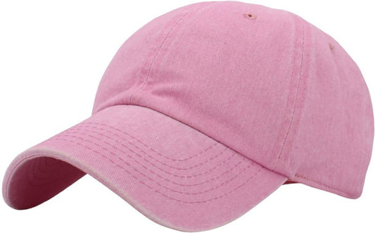 KB-PG-Low Washed Pink Original Classic Low Profile Cotton Hat Men Women Baseball Cap Dad Hat Adjustable Unconstructed Plain Cap