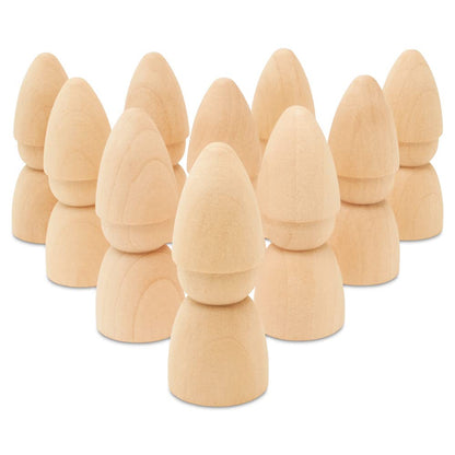 Wood Peg Dolls, 2-3/4 Inch Gnome Shape Wooden Peg People, Pack of 25 Wood Dolls for Play, Strong Birch Wooden People Figures for Crafts