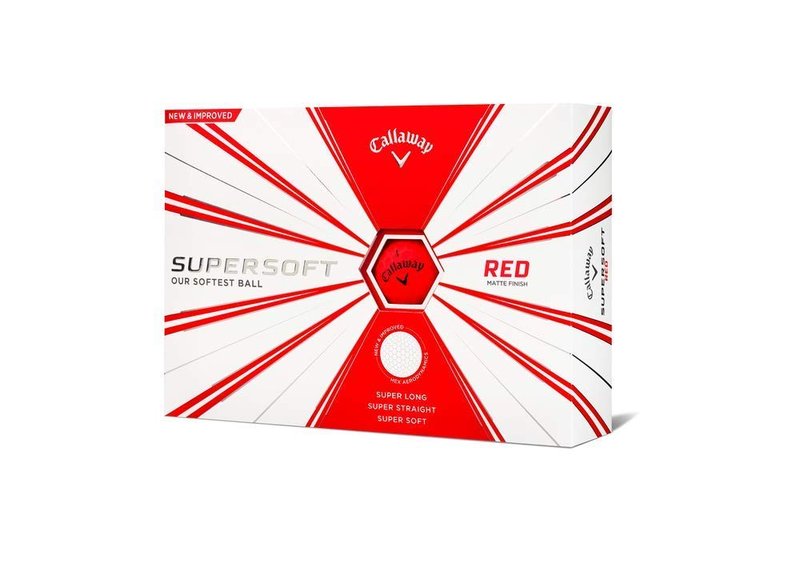 Callaway Golf Supersoft Golf Balls, (One Dozen), Red, Matte Finish, One Size (642825612)