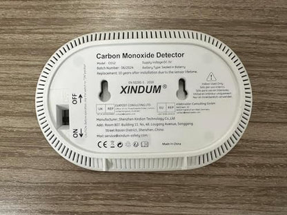 Carbon Monoxide Detector with LCD Digital Display, CE Certified CO Alarm with Sealed in 10 Year Battery, Standalone Audible CO Detector for Home,Black,1 Pack