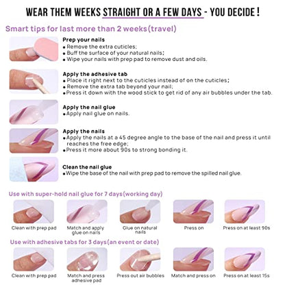 BTArtbox French Tip Press On Nails Almond - Black Press on Nails Short, Glue On Nails for Women Gift, Supremely Fit Natural Reusable Stick On Nails in 16 Sizes - 32 Fake Nails Kit, Black French