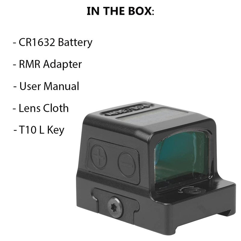 HOLOSUN HE509T-RD X2 Reflex Red Dot Sight for Pistol - Durable Shake-Awake Parallax-Free Enclosed Handgun LED Sight with Multiple Reticle System & 12 Brightness Settings - RMR Adapter Included