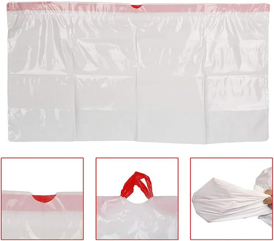 BILIEASY Cat Litter Box Liners large with Drawstrings 10 Pack Scratch Resistant Bags for Medium and Large Litter Box (M, WHITE)