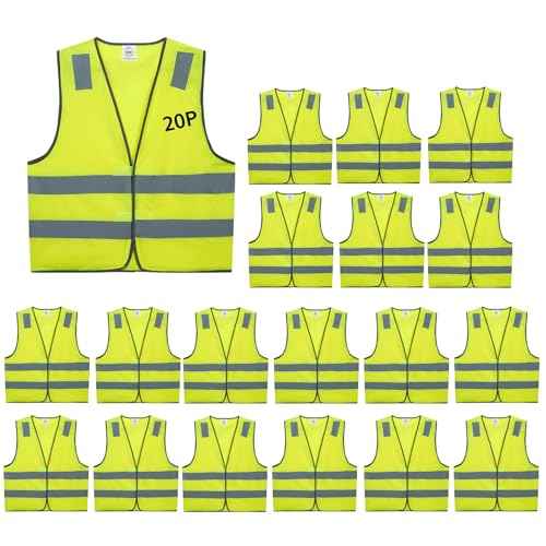 Safety Vests 10 Pack - Yellow Reflective High Visibility Construction ANSI Class 2 Work Vest for Men,Woman,Hi Vis Vest Mesh and Neon Silver Strip