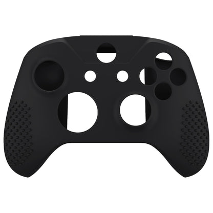 eXtremeRate PlayVital Soft Anti-Slip Silicone Controller Cover Skins Thumb Grips Caps Protective Case for Xbox One X/S Controller (Model 1708)- Black