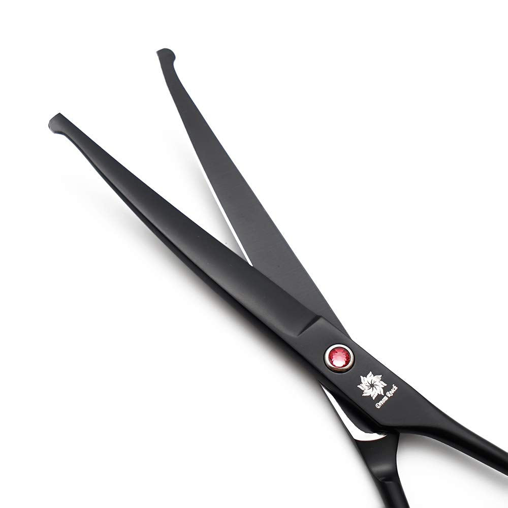Dream Reach Professional 7.0 Inches Dog Grooming Scissors Kit Cutting Curved Scissors Thinning Shears Grooming Comb Pet Hair Trimming Scissors Set for Dogs and Cats (4-Set Blunt Tip)