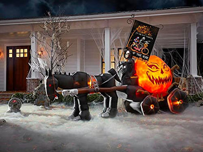 LURLEEZ Halloween Garden Flag，12x18 Inch Double-sided Horror Pumpkin Ghost Cycling Pattern House Flag for Outdoor Yard Home Decoration