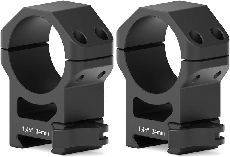 Quick Detach Picatinny Scope Rings - 1 Inch Aluminum Rifle Mount | Multiple Heights Available (1"/30mm/34mm)