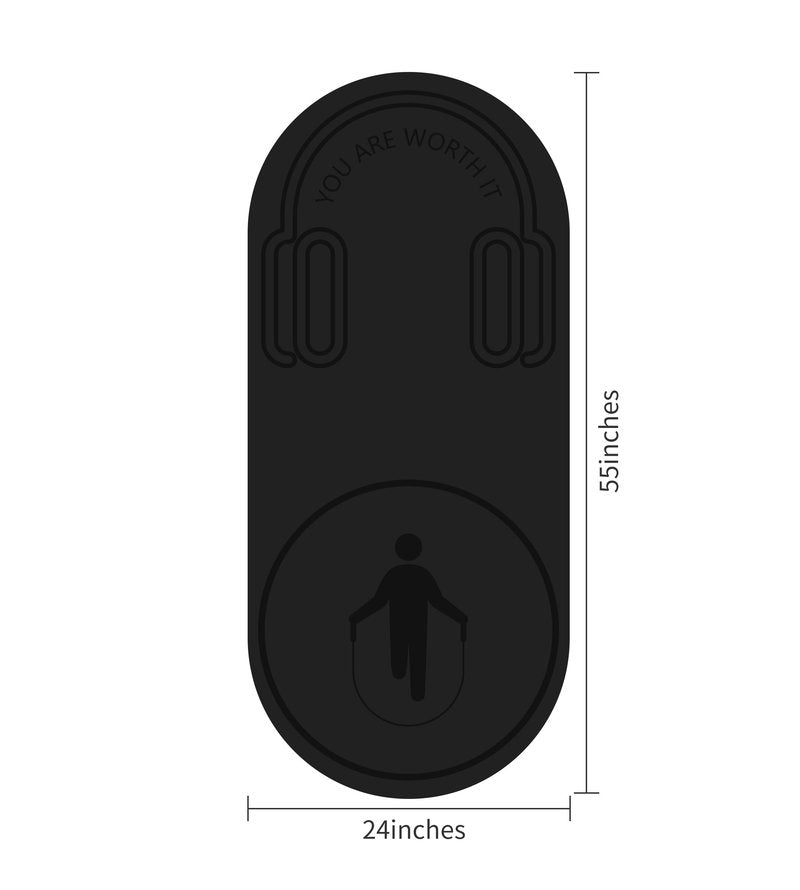 Knsbk Non-Slip Jump Rope Mat Shock Absorption Rope Skipping Mat for Adults & Children Home Indoor Workout Exercise Mat (Black)