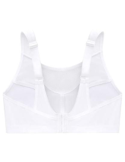Full Figure Plus Size No-Bounce Camisole Sports Bra Wirefree #1066 White