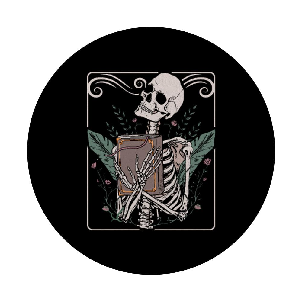 Tarot Card Skeleton Nu Goth Occult Witchcraft Witch Satanism PopSockets Adhesive PopGrip