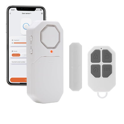 WiFi Door Window Pool Alarm with Remote Control,1Pcs Smart Wireless Magnetic Sensor Anti-Theft Door Alarms for Kids Safety Home Store Garage Apartment Business Security (WiFi Function)