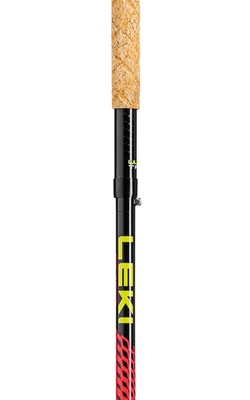 LEKI Ultratrail FX.One Carbon Collapsible Lightweight Trekking Poles for Hiking & Trail Running - Red-Black - 105 cm