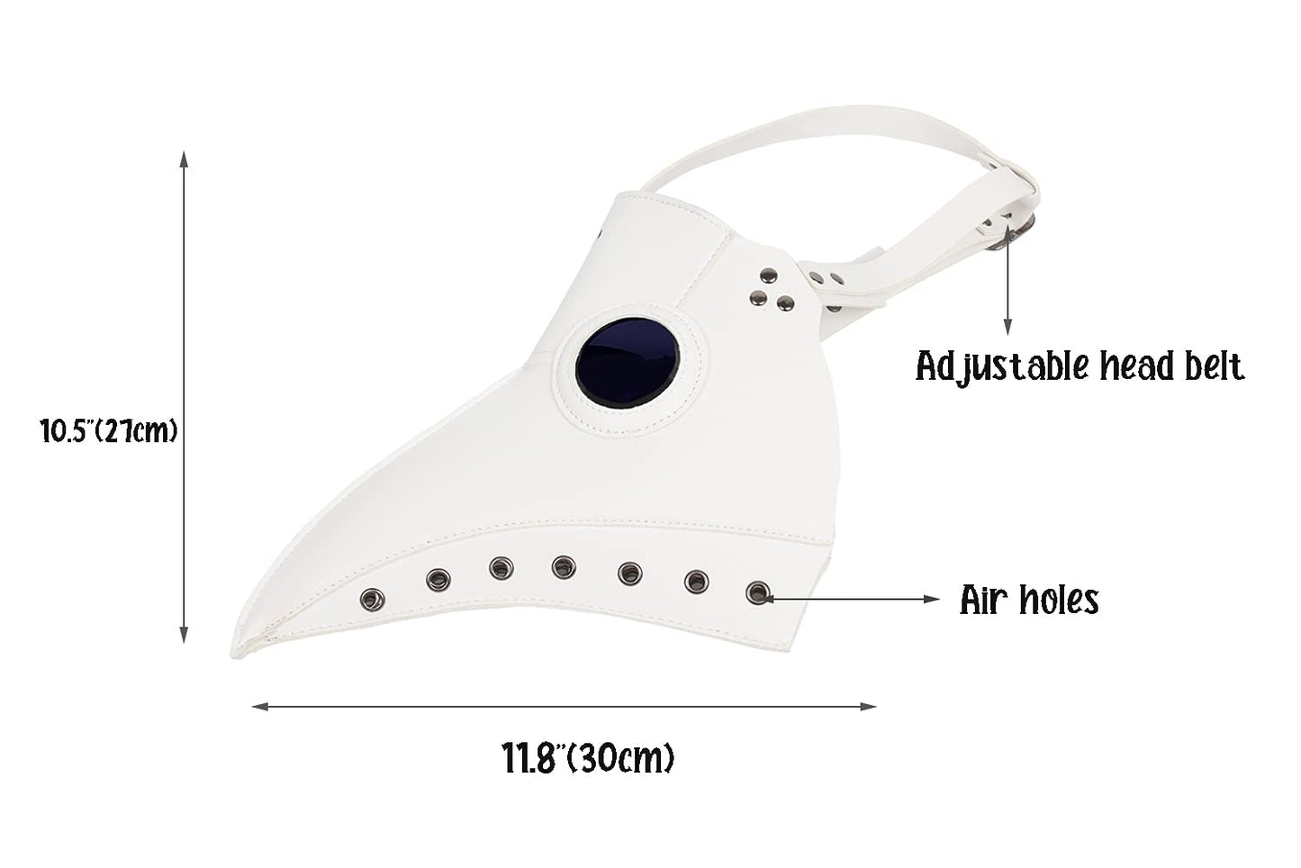Raxwalker Plague Doctor Bird Mask Cloak Set Retro Steampunk Halloween Costume Long Nose Beak Cosplay Props (White SET)