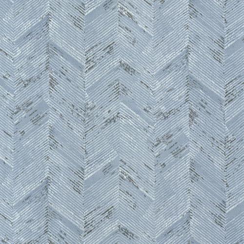 VaryPaper Light Blue Grasscloth Peel and Stick Wallpaper Herringbone Fabric Wallpaper Waterproof Self Adhesive Grass Cloth Contact Paper Removable Vinyl Wall Paper for Bedroom Cabinets 15.7''x78.7''