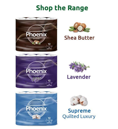 Phoenix Toilet Rolls – 60 Pack | 3 Ply Aloe Vera Scented Toilet Paper | Bulk Buy, Soft, Quilted, Sustainably Sourced, Eco- Friendly Luxury Bathroom Tissue