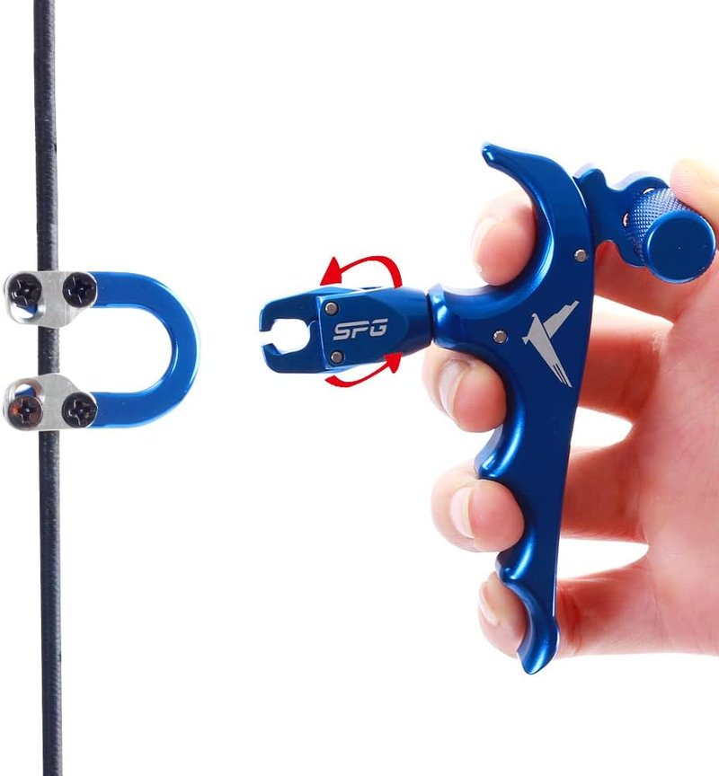 Archery Thumb Release Aid - 360° Rotatable Adjustable Bow Release for Youth & Adults | Automatic Trigger (Blue)