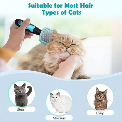 PETPAWJOY Dog Cat Slicker Brush, Gently Cleaning Pin Brush for Shedding Dogs Hair Brushs for Small Puppy Yorkie Poodle Rabbits Cats