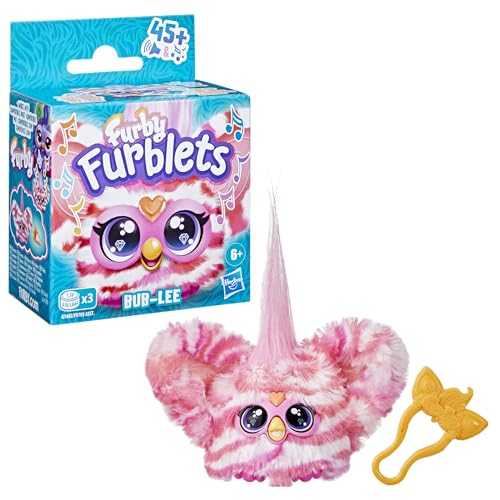 Furby Furblets - Series 3 Collectible - Bub-Lee Mini Electronic Plush Toy with Sounds for Kids, Interactive Talking Collectible, Soft to the Touch, Easter Gift, Pink