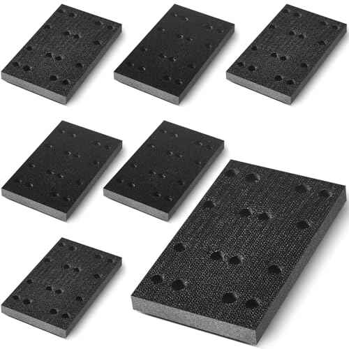 8 Pcs Soft Black Foam Sanding Pads Interface Sander Backing Pad Compatible with Festool RS400 LS130 Sander, 80 x 133 x 12 mm