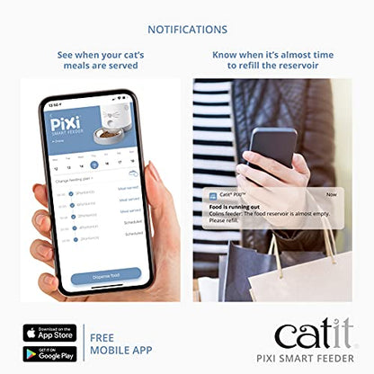 Catit - PIXI Smart Feeder - Automatic Cat Food Dispenser - Timed Pet Feeder for Cats with Dry Food Dispenser, Dessicant Bag, Portion Control, WiFi Enabled