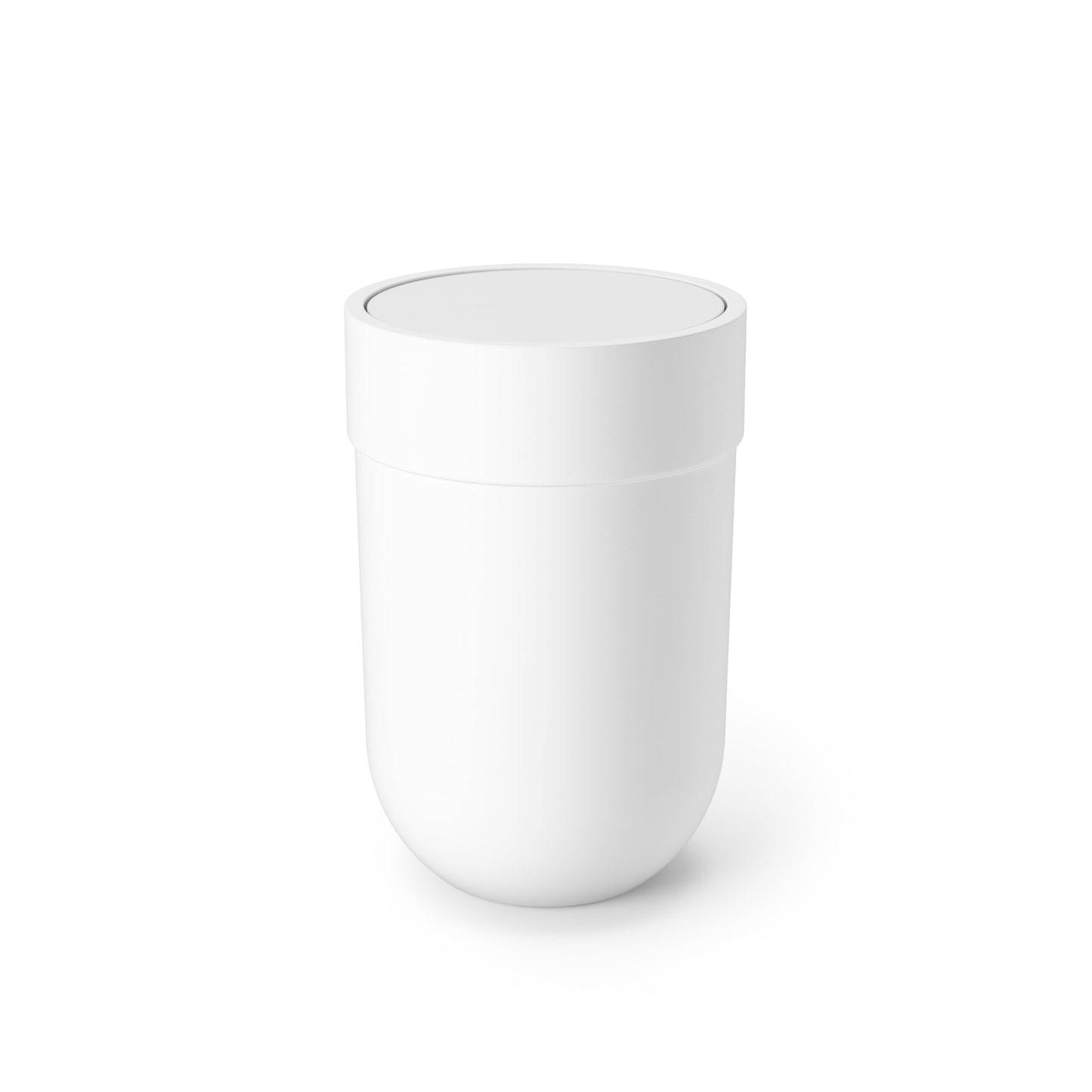 Umbra 023269-660 Touch, Small Trash, Swing Waste Basket, Garbage Can with Lid for Washroom/Bathroom, White Bath